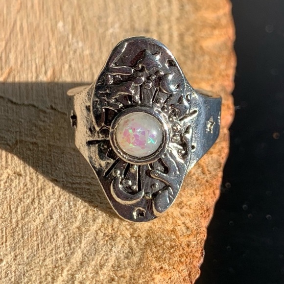 Whimigoth Carved Crystal Ball Hands Unique Dark Essence Magical Ring - Picture 2 of 10